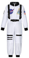Costumerry Astronaut Costume For Kids Nasa Space Pilot Toddler Boys Birthday Halloween Costumes (White, 8-10 Years)