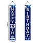 Turypaty Blue Silver 13Th Birthday Door Banner Decorations, Happy 13 Birthday Party Porch Banner For Boys, Sweet 13 Year Old Bir