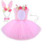 Rabiss Easter Kids Girls Bunny Costume Tutu Dress Up Clothes Set Rabbit Birthday Party Costume Pink