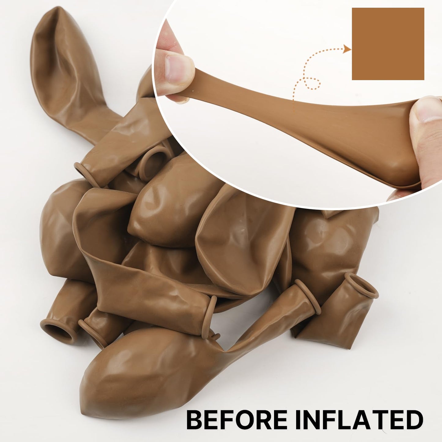 Partywoo Brown Balloons, 120 Pcs Different Sizes Pack Of 18 Inch 12 Inch 10 Inch 5 Inch, Boho Coffee Neutral Balloons Arch Kit Garland For Baby Shower Animal Birthday Party Decorations, Brown-F10