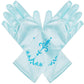 Princess Dress Up Party Accessories Set With Gloves,Crown,Snow Wand And Wigs For Women Blue (4Pcs)