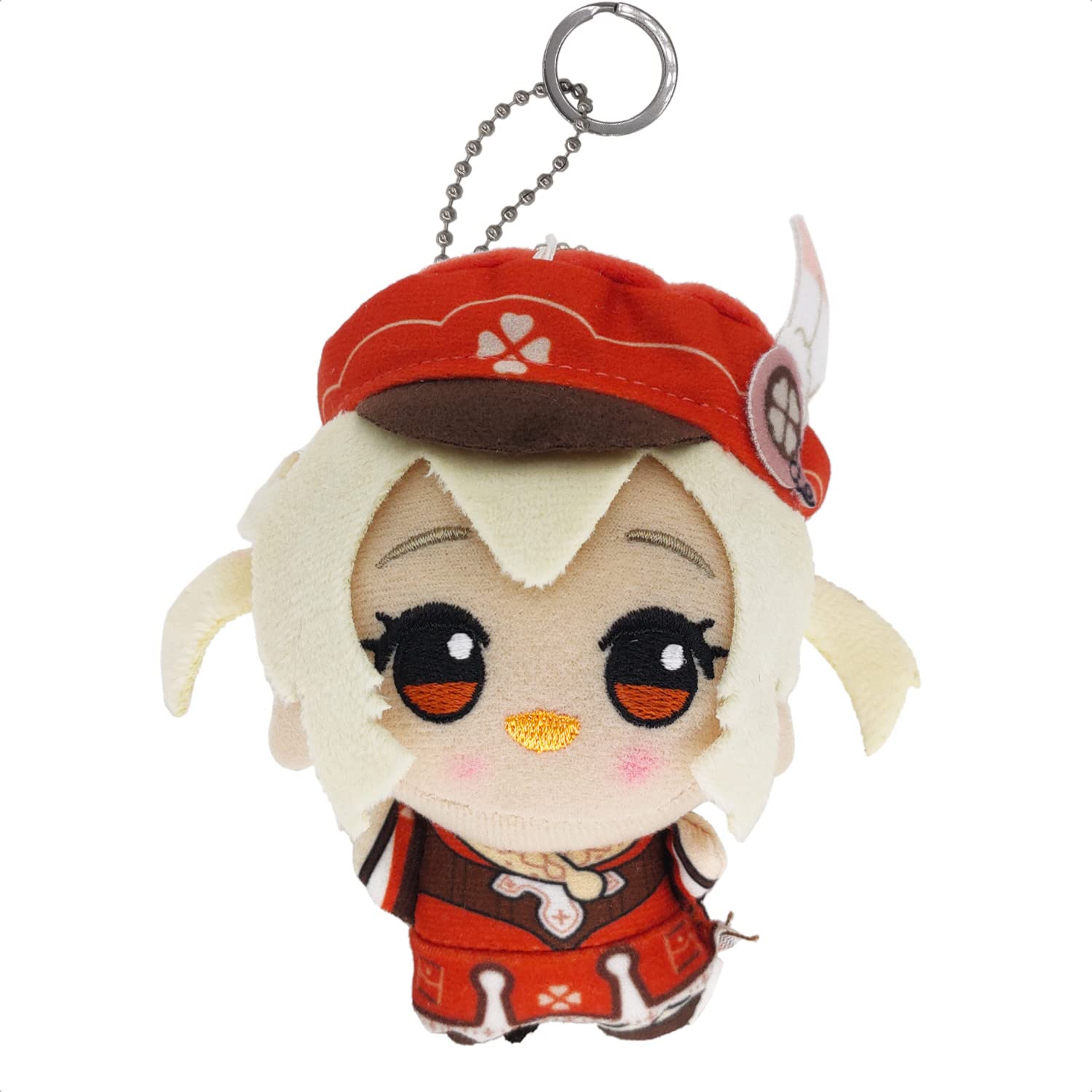 Kooliya Small Size Genshin Impact Figure Plush Doll - Klee (4 Inch), Keychain Anime Figure Soft Stuffed Gift For Game Fans (Klee