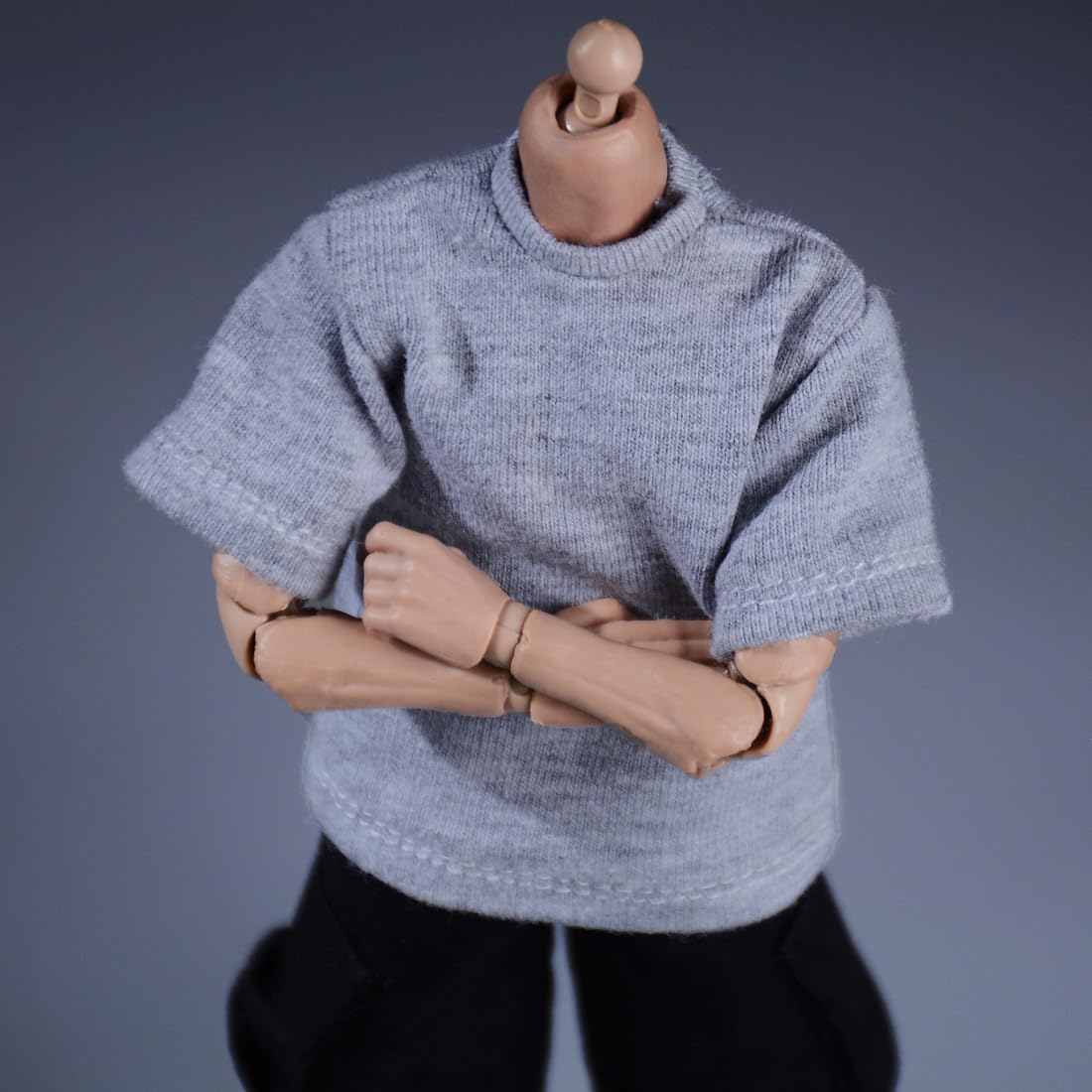 Meetoget 1/12 Scale Male Figure Doll Clothes Daily Sports T-Shirt Action Figure Relax Grey Pu002Us