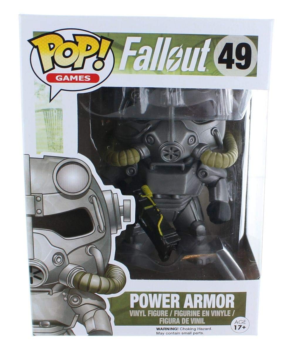 Funko POP Games: Fallout Power Armor Figure, Basic Size, Black and White, Model 5851, Plastic Material