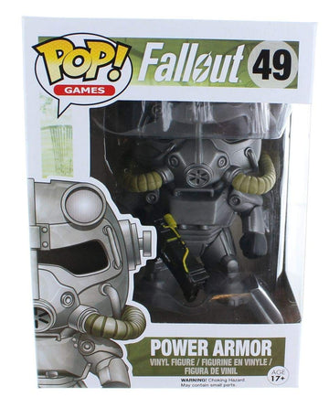 Funko POP Games: Fallout Power Armor Figure, Basic Size, Black and White, Model 5851, Plastic Material