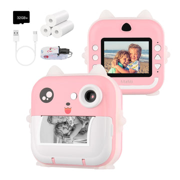 Mafiti Kids Camera Instant Print, Kids Camera Toy With 48Mp Photo 1080P Video 32Gb Card, Christmas Birthday Gift For 3-12 Year O