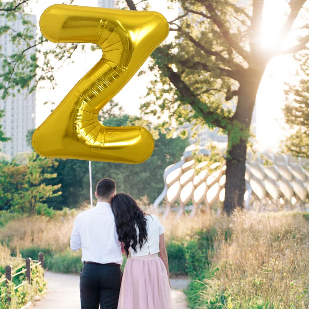 Toniful 40 Inch Large Gold Letter Z Balloons Helium Balloons,Foil Mylar Big Balloons For Birthday Party Anniversary Supplies Dec