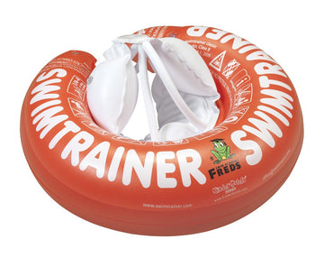 Freds Swim Academy Swimtrainer Classic Red, Baby Pool Float Ring For Babies And Toddlers, 3 Months To 4 Years (13-40 Lb) 18'- 24' Waist Adjustable Aid To Learn Swimming Safely