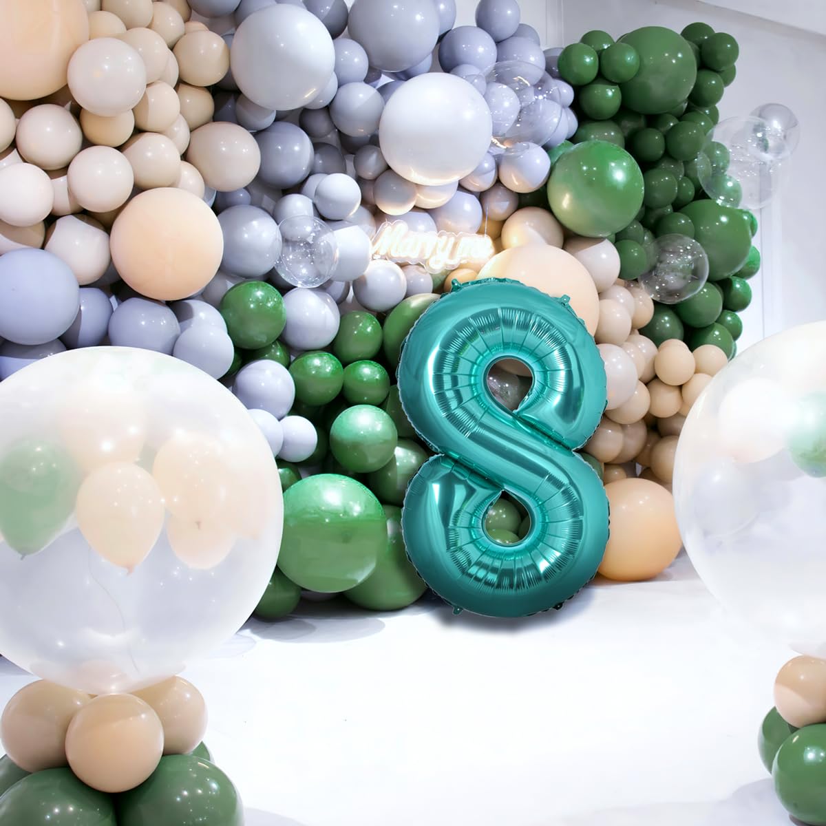 Vonokee 40 Inch Teal Blue Giant Number Balloons 1, Jumbo Digital Foil Mylar Balloon For Birthday Party Wedding Anniversary Celeb