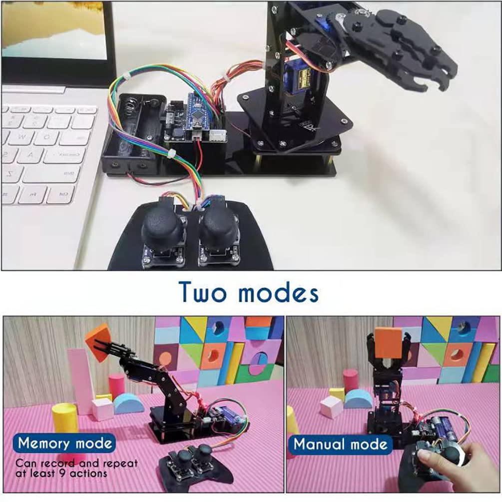 LK COKOINO Robot Arm for Arduino, Smart Robot Building Kit That can Memorize and Repeat Movements for Beginners/Teens/Adults to