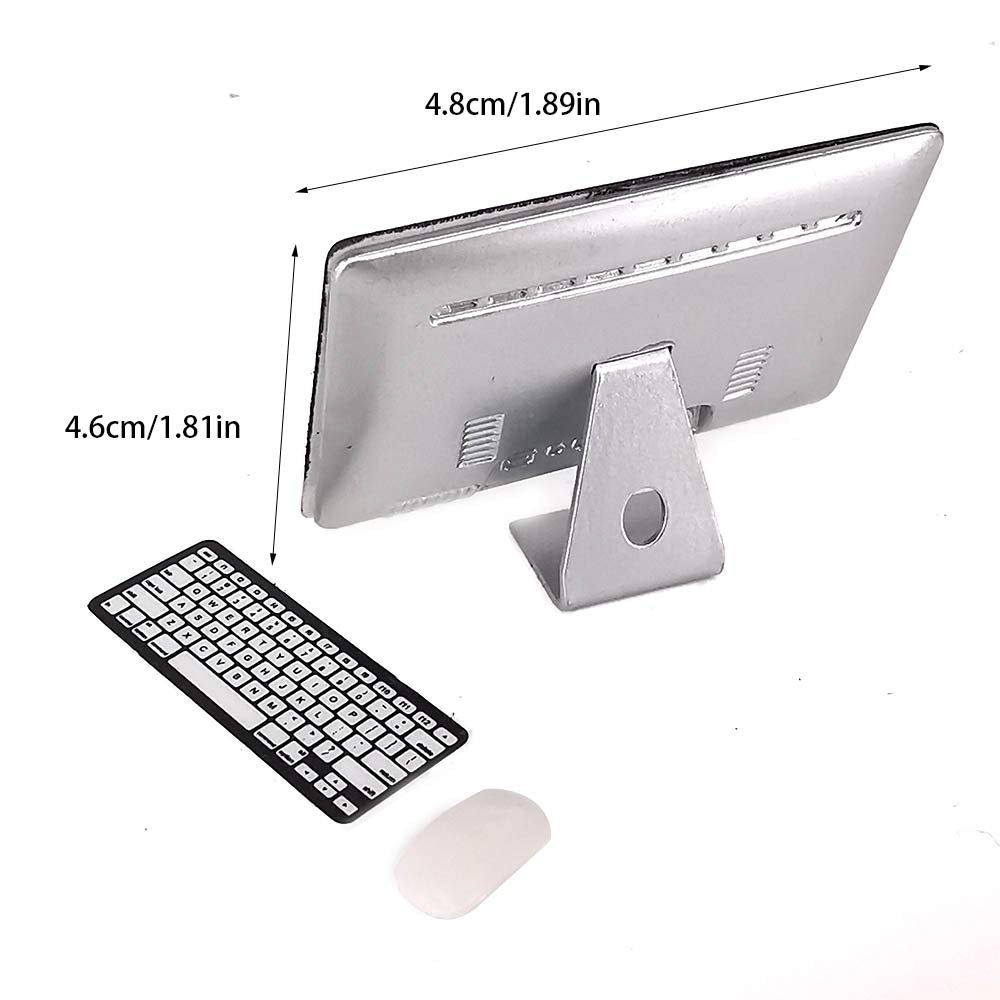 Dollhouse Decoration Miniature Accessories Dollhouse Computer Laptop Tablet Phone Simulation Accessories For Doll 1/6 1/12 Miniatures Play Set - 3 Pcs (Pc Style)