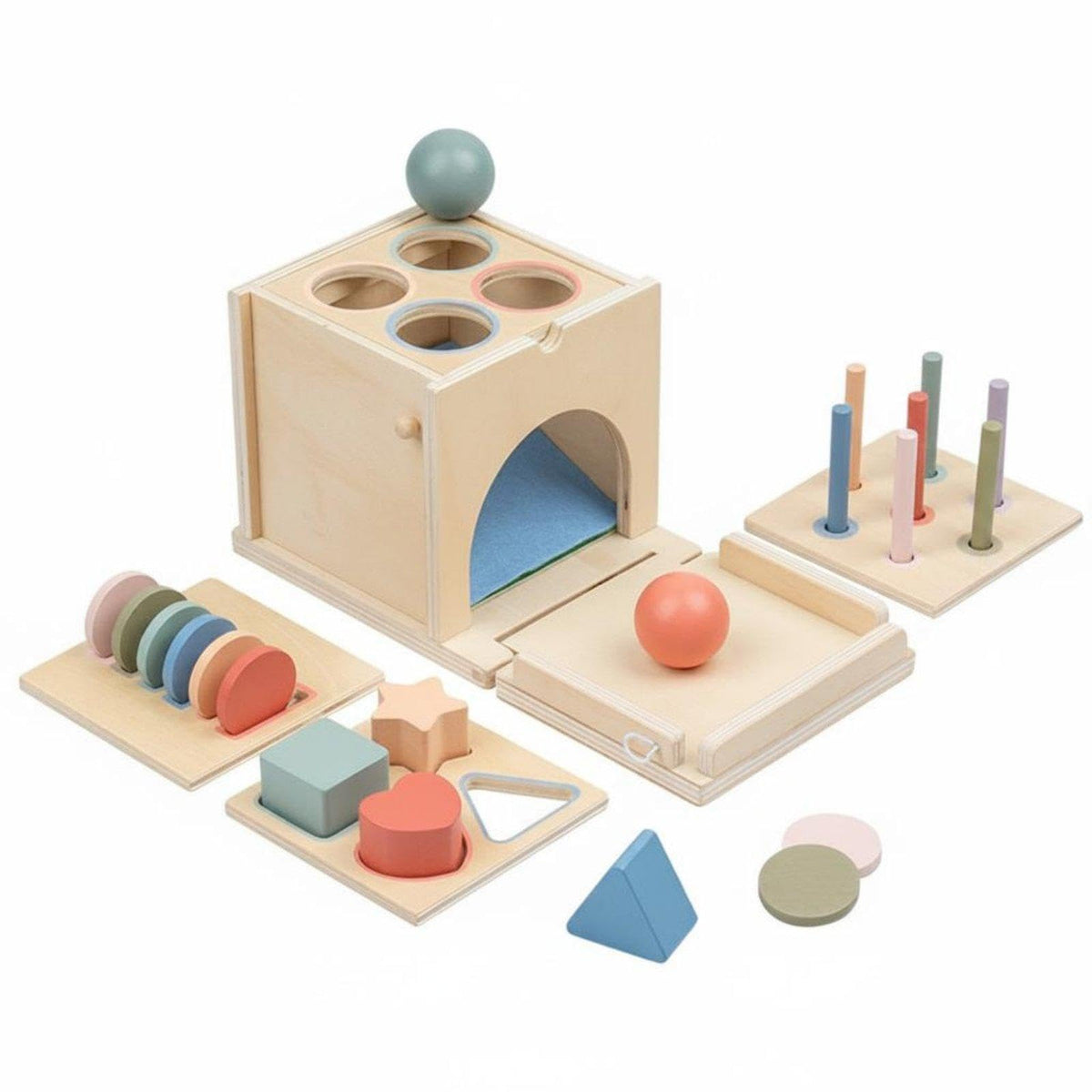 Secret Desire FourWay Activity Shape Sorting Toy Multifunction Montessori Shape Box Fine Motor Skills Montessori Sorting Box Fo