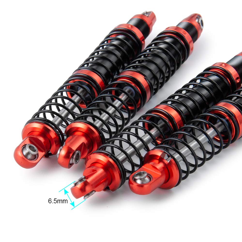Que-T 4pcs Metal Shock Absorber Damper for 1/10 RC Crawler Car SCX10 D90 TRX4 TRX6 (75mm)