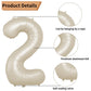 Biapian 40 Inch Cream Number 21 Balloons, 8Pcs Large Foil Number 2 & 1 Balloons With 18'' Cream White Heart Balloon For 21St Yea