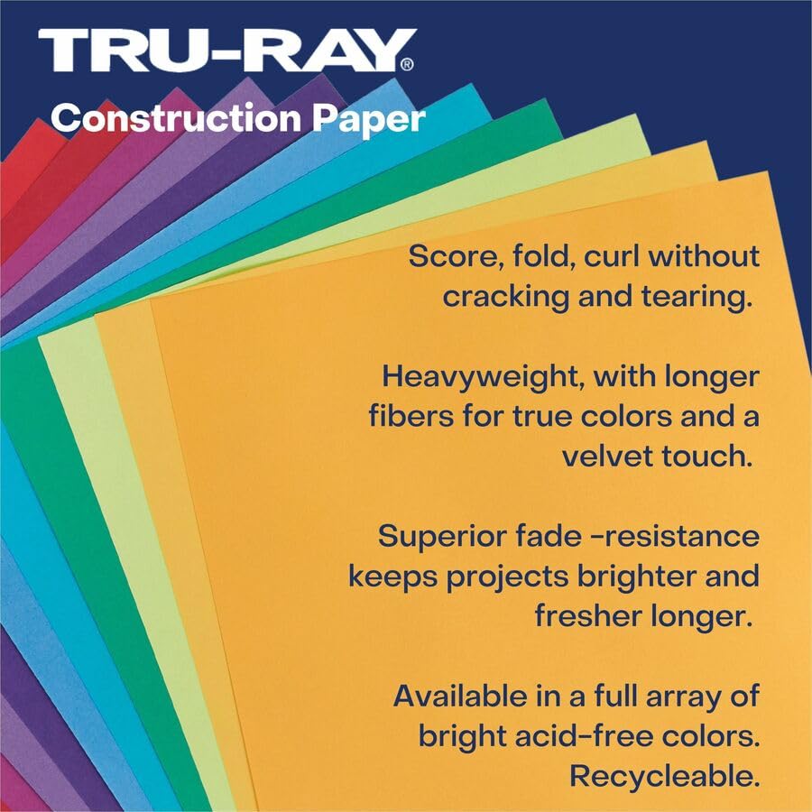 Pacon 102960 Tru-Ray Construction Paper, 76 lbs., 9 x 12, Holiday Green, 50 Sheets/Pack