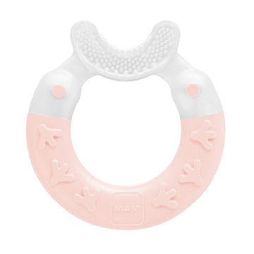 Mam 2-In-1 Bite & Brush Baby Teether, Relieves Teething Symptoms In Babies 3+ Months, Stimulates Sensory Development, 1 Pack, 3+ Months, Violet/Girl
