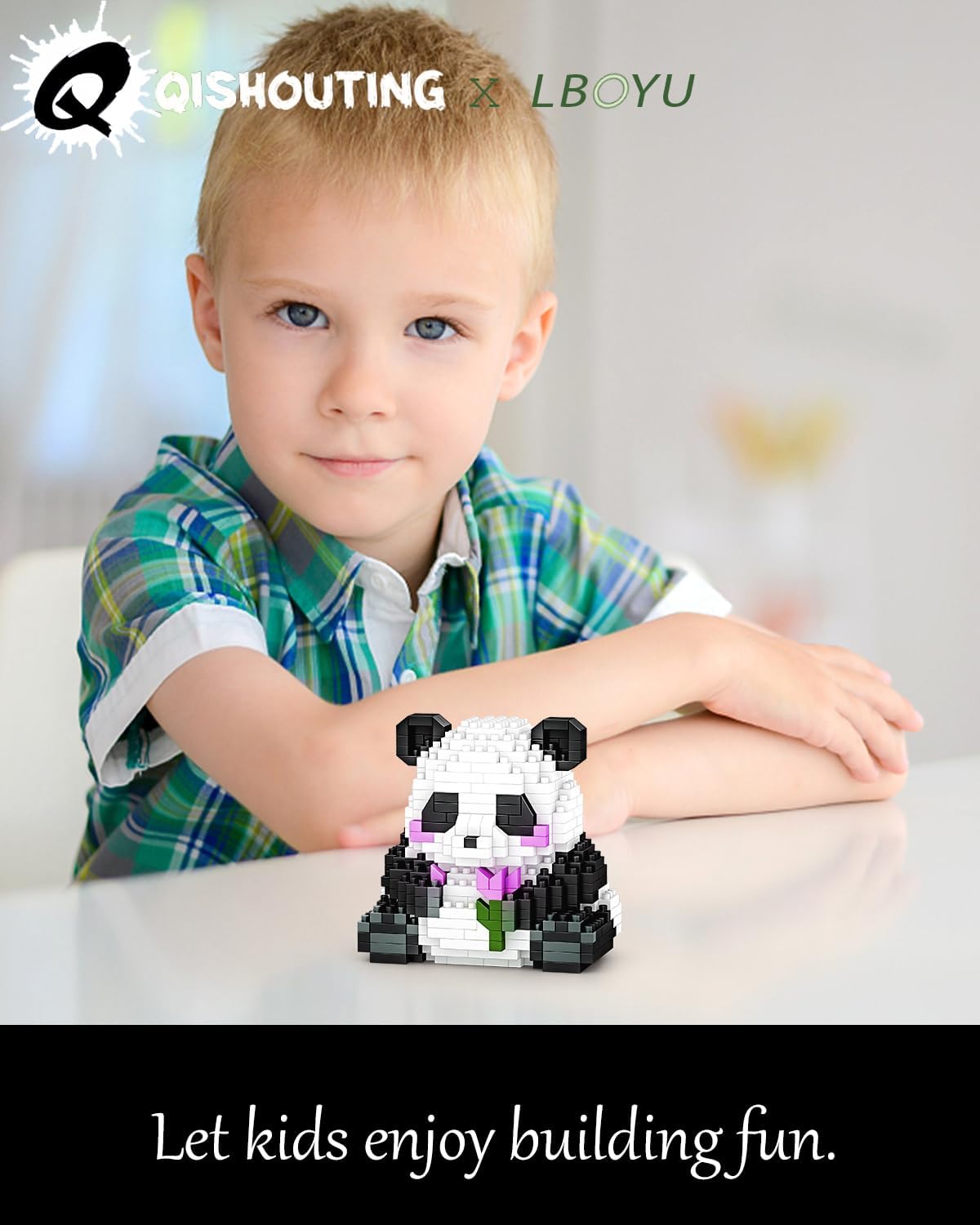 Qishouting Mini Micro Blocks Panda- 487Pcs, Mini Panda Building Toy-Handing Flowers, Panda Building Set For Adults, Micro Blocks