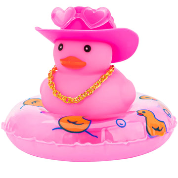 Wonuu Car Accessories Rubber Ducks Dashboard Decorations Rubber Duck Pink Accessories Dashboard Duck Car Decorations Car Ducks For Dashboard Car Duck Car Dashboard Decorations, Hg&Pink-Cowboypink