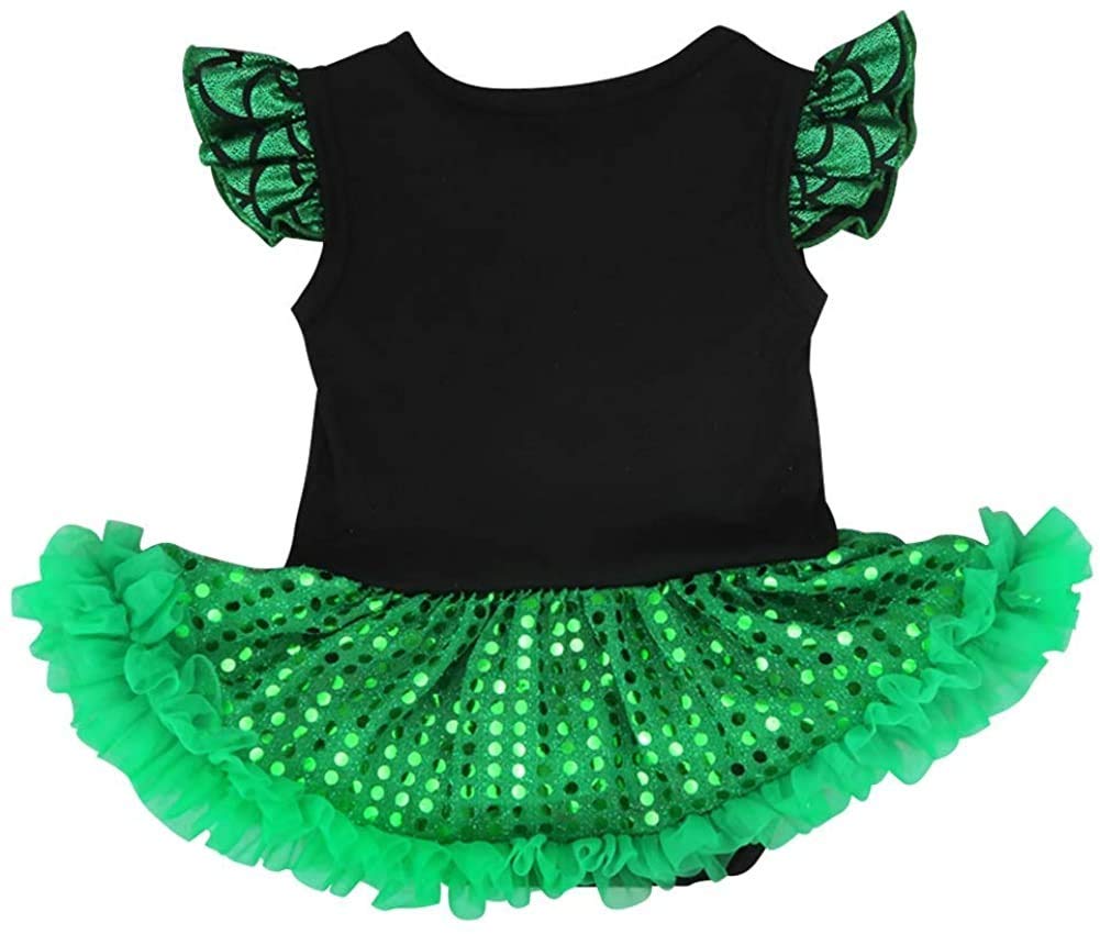 HOIZOSG Baby Girls Anna Princess Costume Halloween Christmas Party Outfits Birthday Romper Tutu Dress w/Headband Shoes Green L
