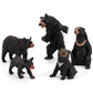 Realistic Wild Life Jungle Animal Figures Model Black Bear Family Playset Eduactional Toys Playset Figurine Statue Classroom Desktop Decoration For Kids Toddler Party Supplies(5 Pcs)
