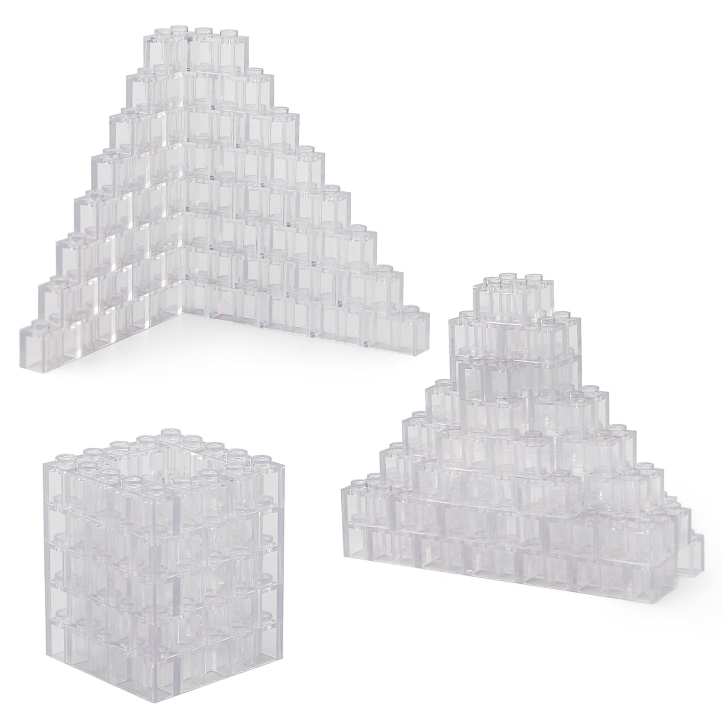 Feleph 1X2 Bricks Bulk 450 Pieces Clear Classic Basic Parts Building Creative Play Set Blocks Toy Accessories Compatible With 30