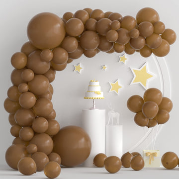 Tuparka 102 Pcs Brown Balloons 18 12 10 5 Inch Balloons Garland Arch Kit Coffee Balloons For Birthday Wedding Baby Shower Anniversary Party Decor