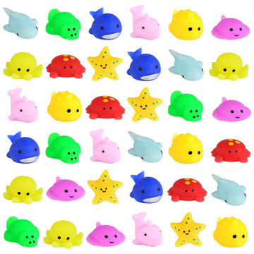 Fingooo 36 Pcs Mochi Squishy Ocean Animal Toys, 9 Styles Mini Kawaii Sea Animal Squeeze Toys Party Favors For Kids School Classr