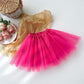 BGFKS Tutu Skirt for Girls,5 Pack Princess Party Favor Dress Skirt Set with hairclips for 2-8 Years.(Hot Pink)