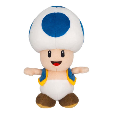 Sanei Super Mario All Star Collection AC31 Blue Toad 8'' Plush