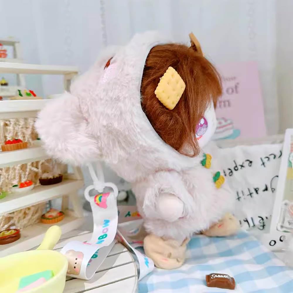 Niannyyhouse 20Cm Plush Doll Clothes Rabbit Bear Coat Glasses Satchel 8In Doll Dress Up (Brown)
