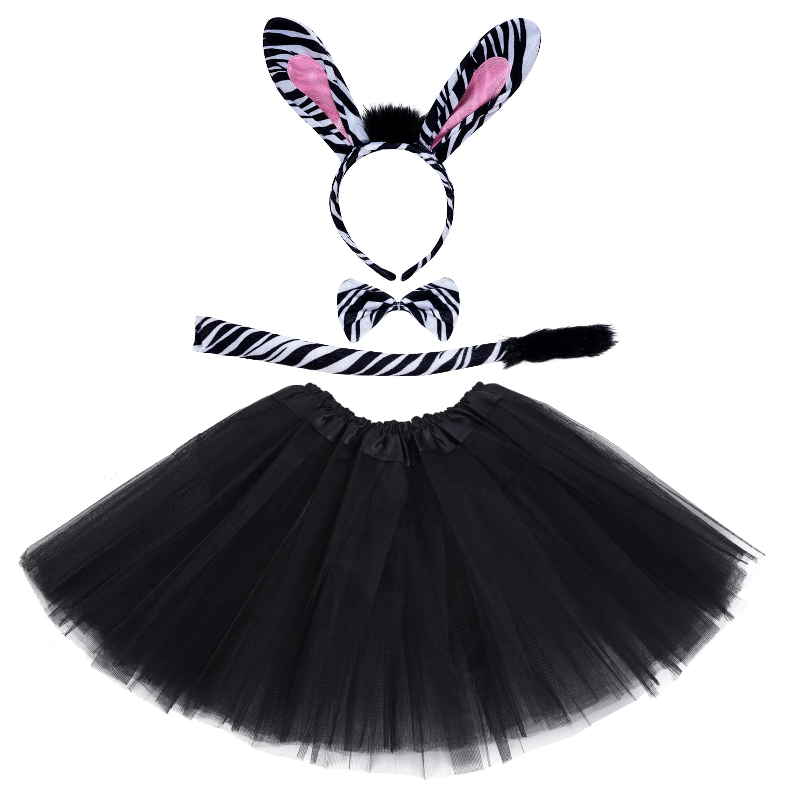 Marrywindix Black Zebra Costume Tutu Set Animal Fancy Dress Costume Kit Halloween Party Dress Up Accessories