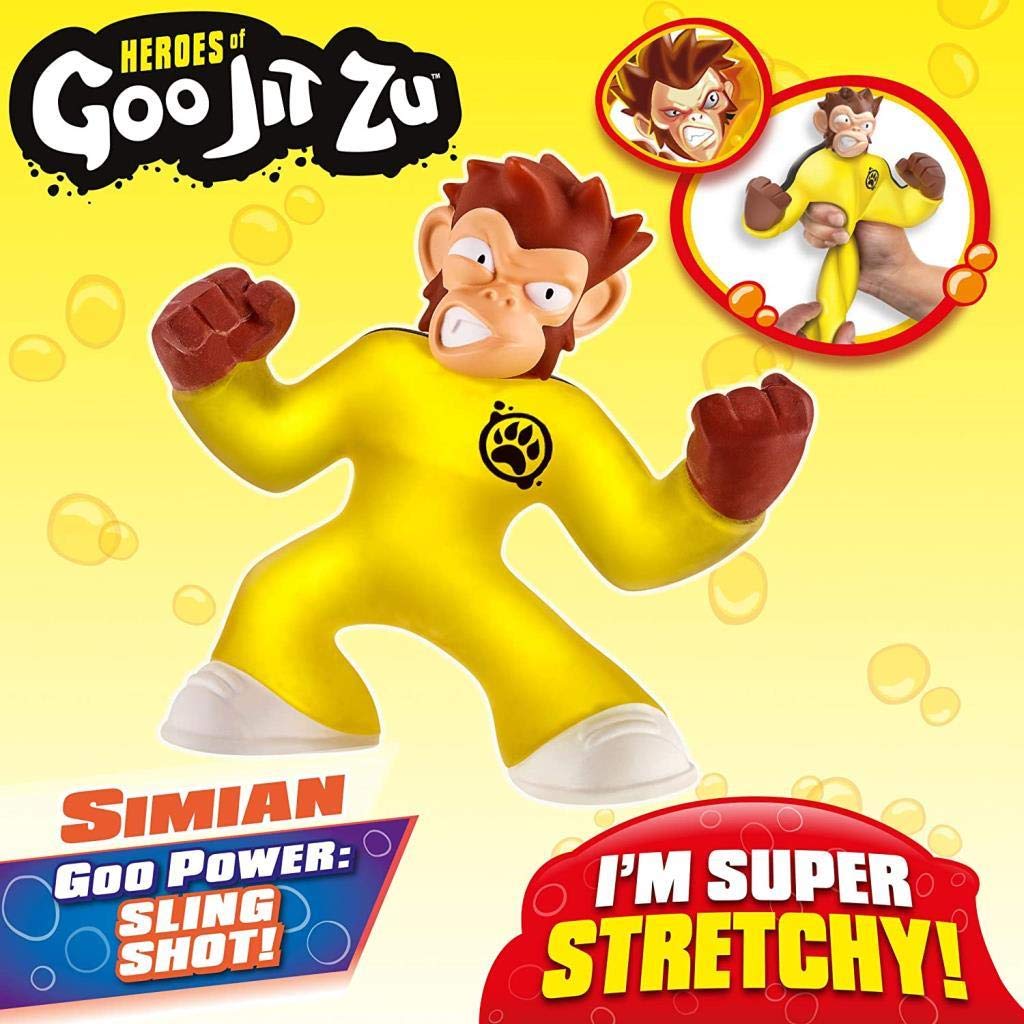 Heroes of Goo Jit Zu Stretchy Monkey Action Figure - Yellow and Brown, Model 41026