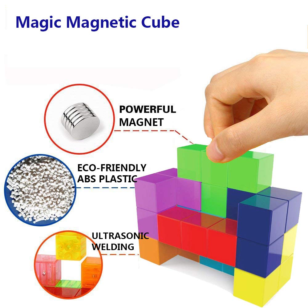 Wtohobby Magnetic Soma Cube - Educational Toy for Kids, Eco-friendly ABS, Opaque, Model MGN-CB-Opaque-VND, Ideal for Stress Relief and Gifts