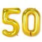 Flyloons 50 number Golden Foil Balloon 16 inch Size Birthday Decoration Items Pack of 2 | 50th Year Balloons | Fifty