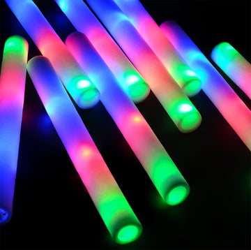 Suigreoy 150 Pcs Glow Sticks Bulk-Led Foam Sticks Glow In The Dark Party Supplies,Foam Glow Sticks For Wedding, Party, Concert,R