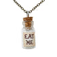 UMBRELLALABORATORY Alice in Wonderland Fairy Glow in The Dark Kawaii Necklace-Eat me handmade label sticker