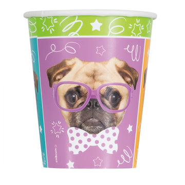 9oz Pug Puppy Birthday Party Cups, 8ct