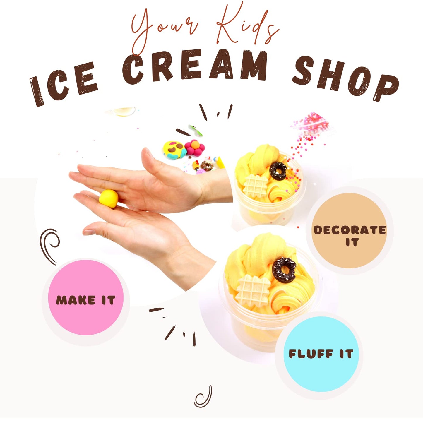 Butter Slime Making Kit Super Soft Non Sticky 6 Color Pack In Gift Box, Stretchy Scented Butter Slime Ice Cream Toy With Cake Ch