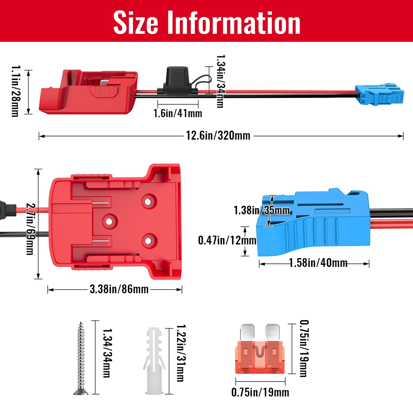 Azocek Power Wheels Adapter For Milwaukee M18 Battery With Wire Harness Connector Compatible With Peg-Perego Children Ride-On Ca