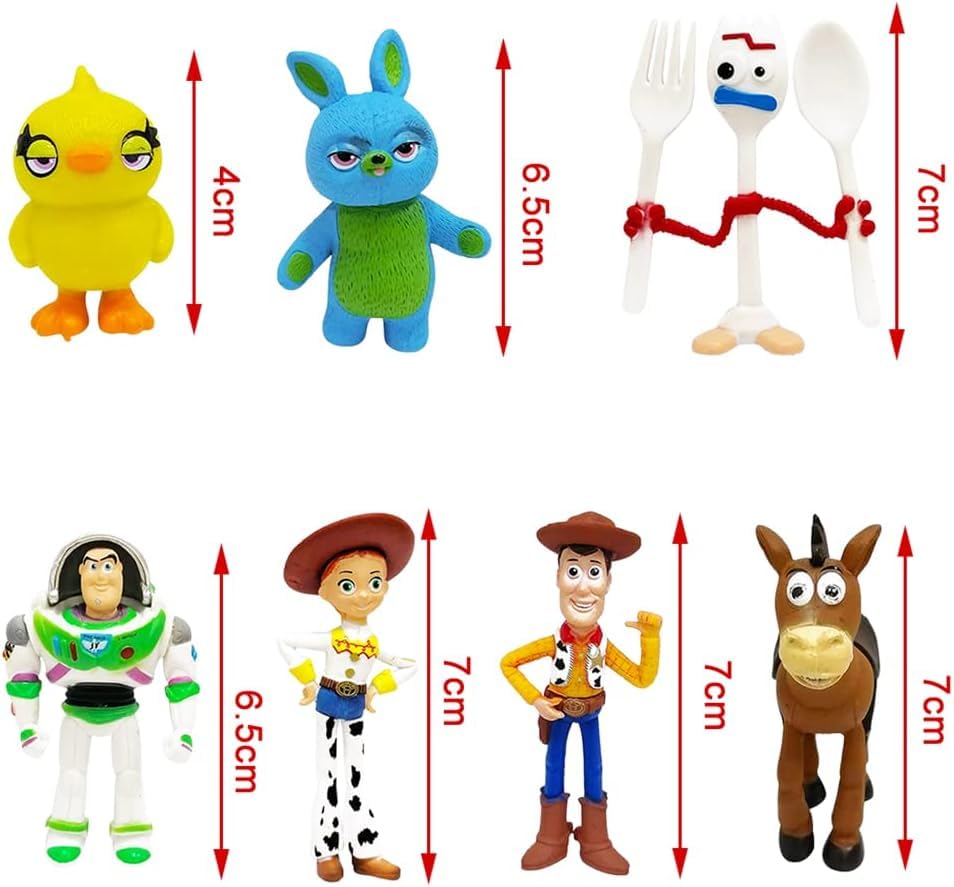 Toy Action Figures Story Toys Set, 1.5-2.3 Inches Tall Action Figures With Woody, Buzz And Jessie,Toy Anime Figurines Story Char