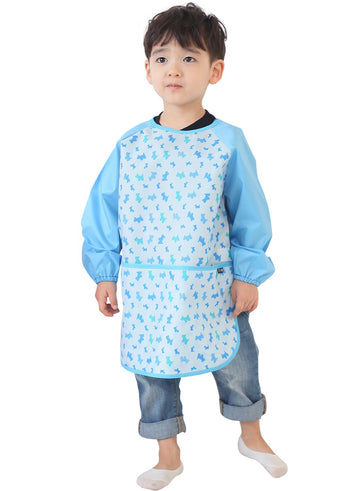 Plie Waterproof Kids Art Smocks 37 Colors (Age 1-10, S-Xxl Size), Blue Puppy (23-Xl)