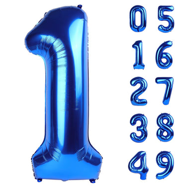 Jumbo Navy Blue Number 1 Balloon 40 Inch, Mylar Foil Number One Balloons For Boy Girl 1St 1 11 21 31 41 51 81 Birthday Party, Gi