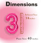 Suwen 40 Inch Hot Pink Large 3 Number Balloons Big Foil Helium Number Balloons 0-9 Jumbo Happy 3Rd Mylar Birthday Party Decorati