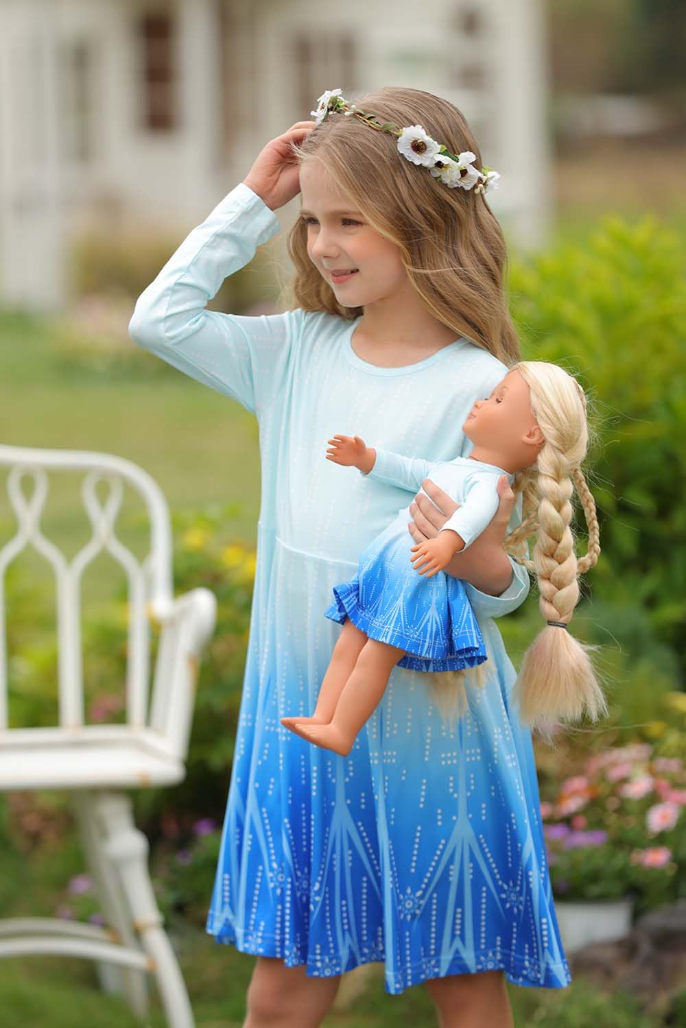 Bow Dream Cute Girl Dress And Matching American Girl Doll Clothes Accessories For Girls Dresses Size 130