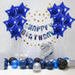 TONIFUL 30Pcs 18 Inch Navy Blue Star Shape Foil Balloons Big Dark Blue Stars Helium Mylar Ballons for Birthday Wedding Baby Show
