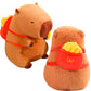 ELAINREN Ultra-Soft Stuffed Capybara Toy with Fries Backpack,Kawaii Fast Food Guinea Pig Plushie Doll Gifts/8.6''