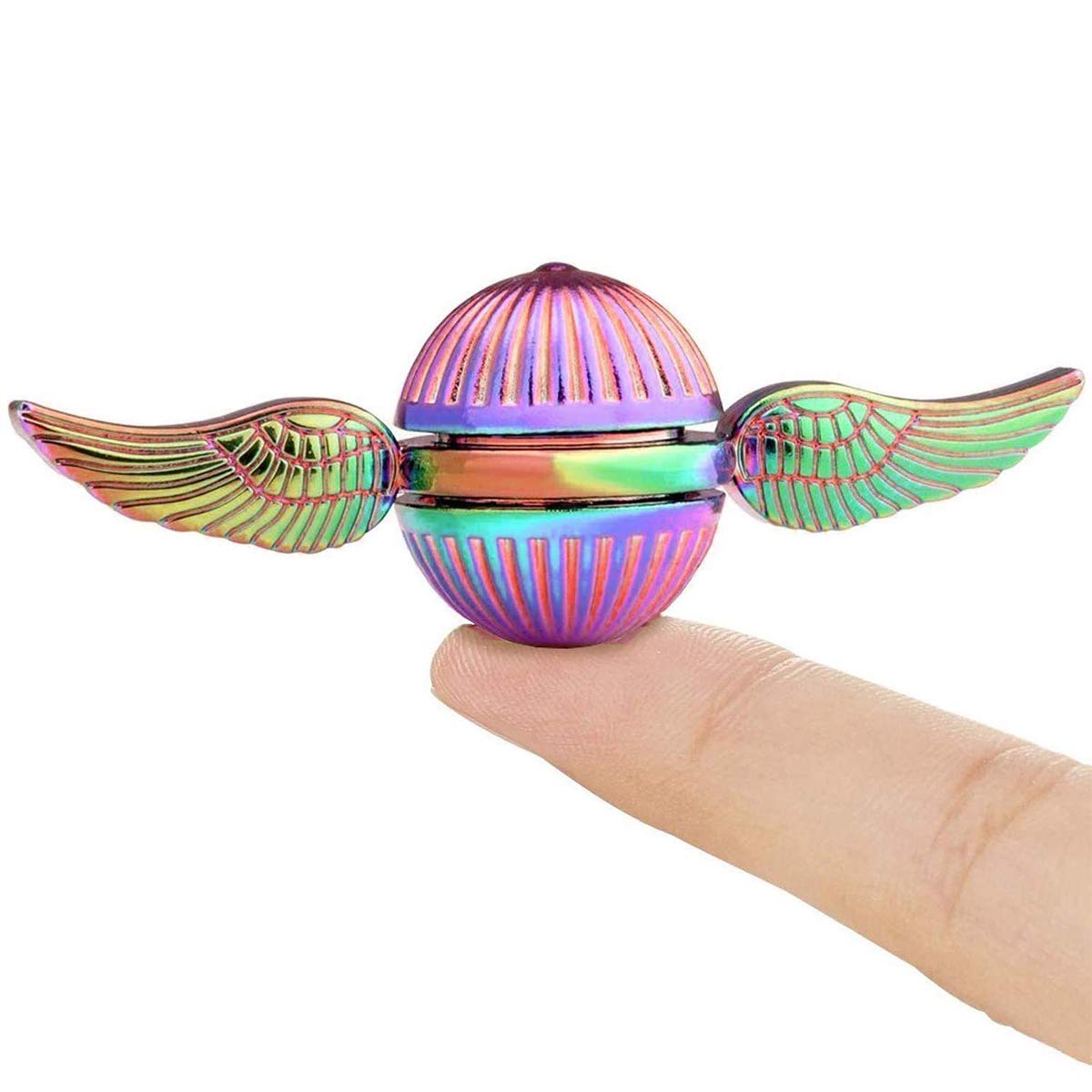Rainbow Fidget Spinner Magic Orb Anxiety Toys Stress Relief Reducer Spin Fidgets Hand Bearing Tri Spinner Finger Spinners Toy Focus Long Spining Novelty Gift For Adults Kids