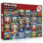 Stained Glass Christmas Puzzles for Adults 1000 Pieces,Christmas Jigsaw Puzzle Collection Features Santa Claus Dog Cat Snowman,