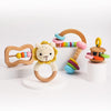 Natural Wooden Toy Classic Wood Rattle Bell Toys In 5Pc Gift Box - Perfect Toddlers Boys And Girls Gift