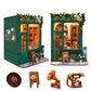 Book Nook Kit for Adults 3D Puzzle Miniature House Kit for Women Craft Lovers Booknook Bookshelf Decor DIY Model Kit with LED Li
